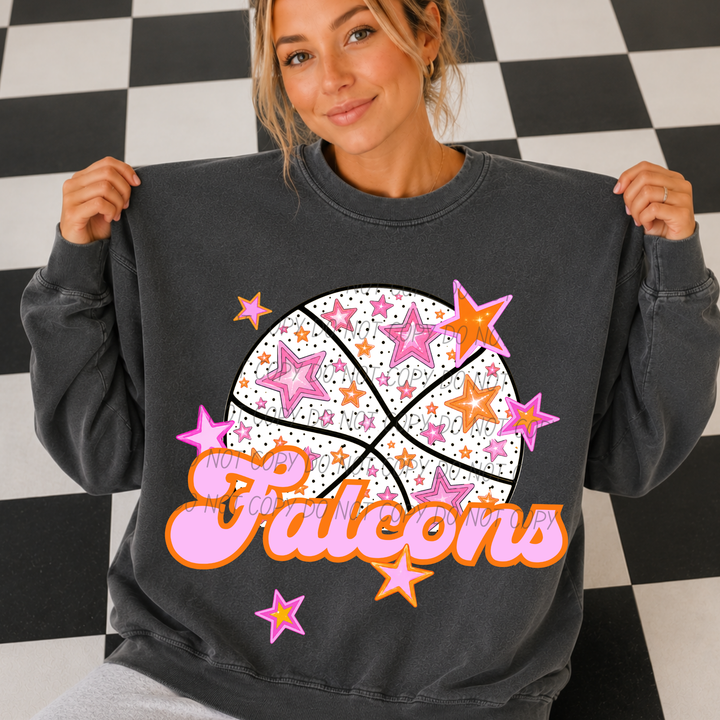Pink Basketball Mascots DTF Print