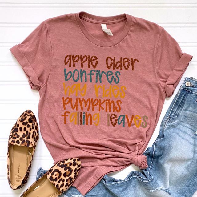 Fall Favorites List DTF Print