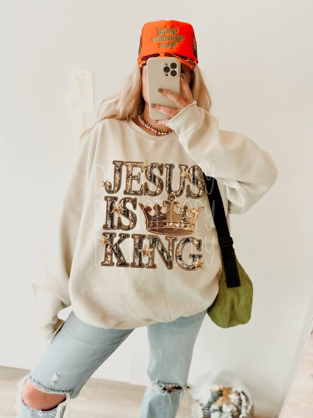 Jesus is King Camo DTF Print