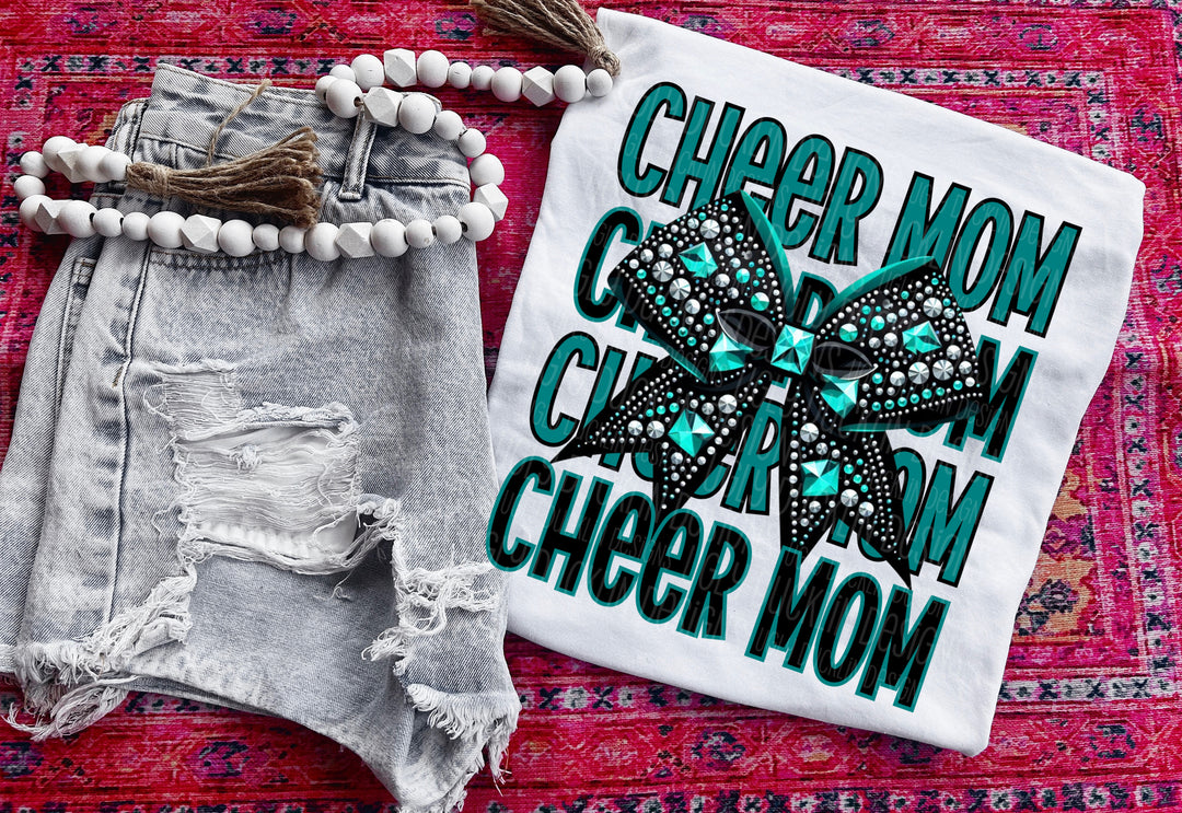 Cheer Mom with Bow DTF Print