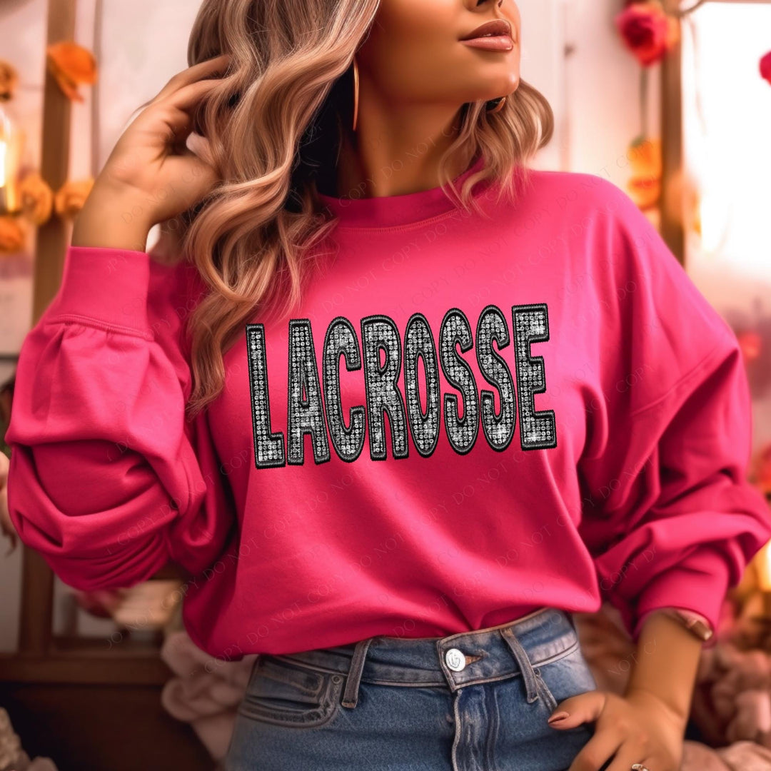 Faux Glitter/Embroidery Lacrosse DTF Print