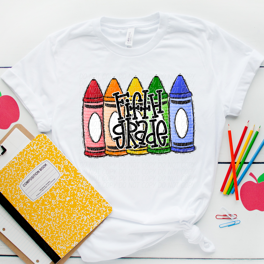 Primary Crayon School Grades and Occupations DTF Print