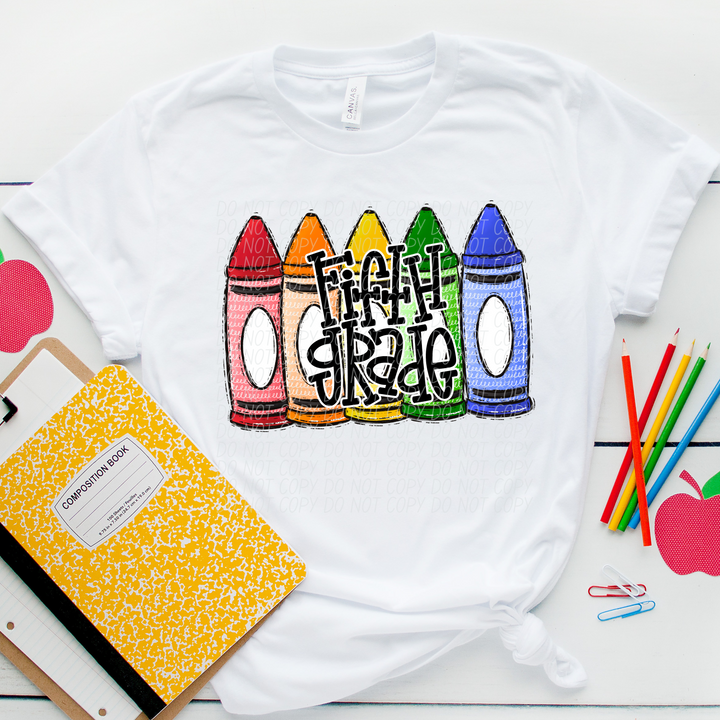 Primary Crayon School Grades and Occupations DTF Print