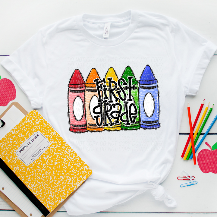 Primary Crayon School Grades and Occupations DTF Print