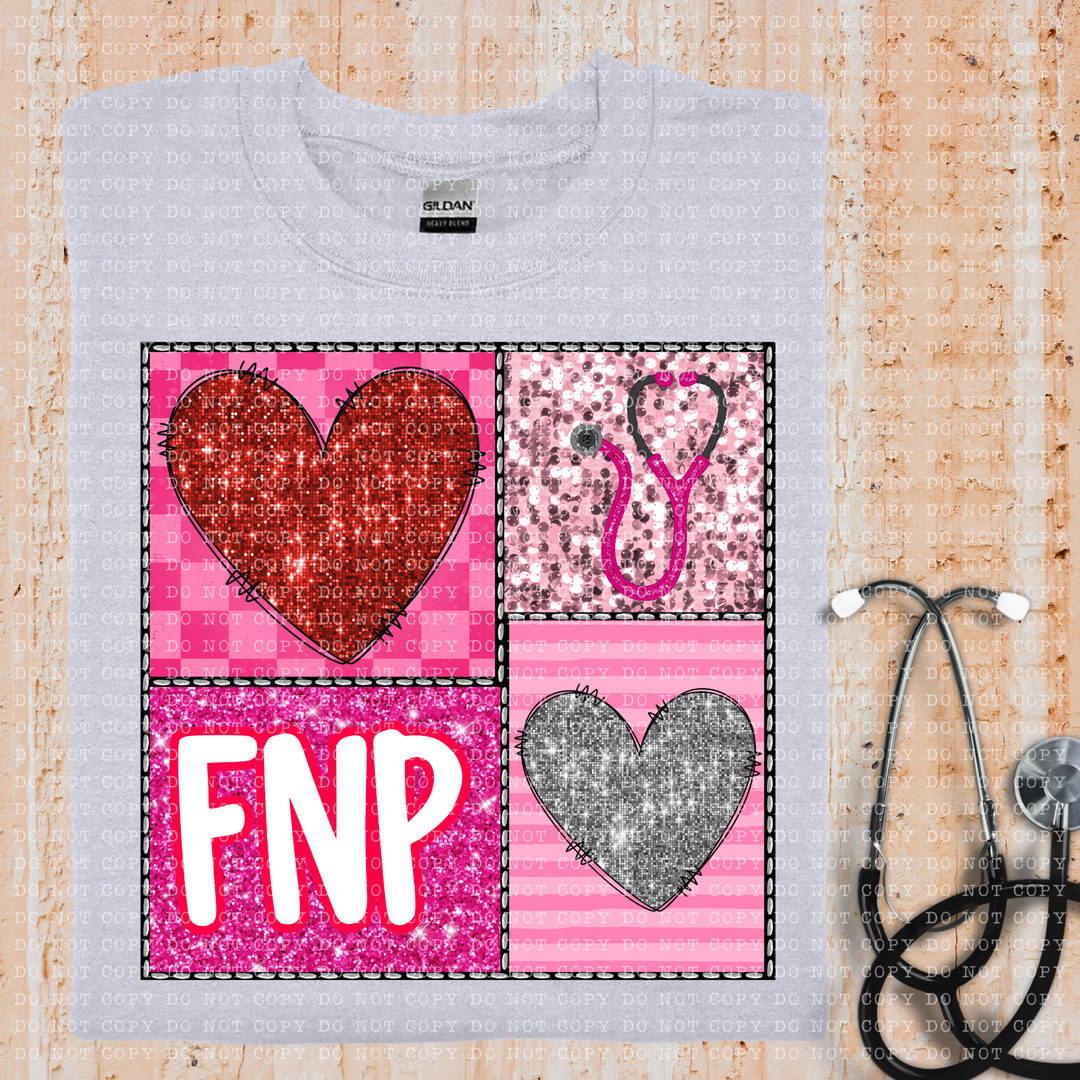 Sparkle Heart Square Occupations DTF Print