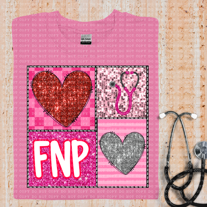 Sparkle Heart Square Occupations DTF Print