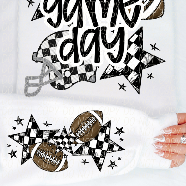 Game Day Sports Checkered Stars Set DTF Print