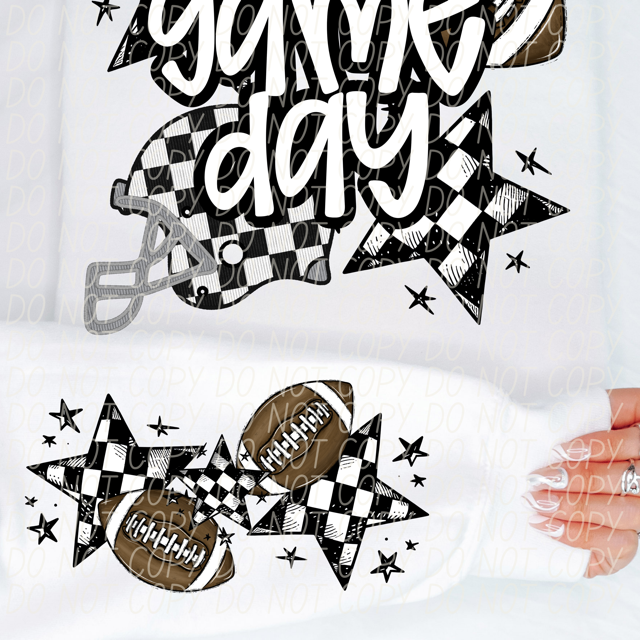 Game Day Sports Checkered Stars Set DTF Print