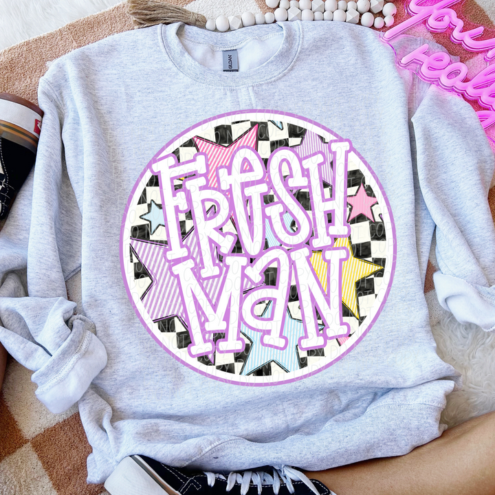 Back To School Stars Purple - Grade Levels DTF Print