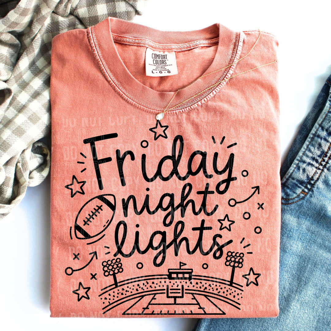 Friday Night Lights Doodle DTF Print