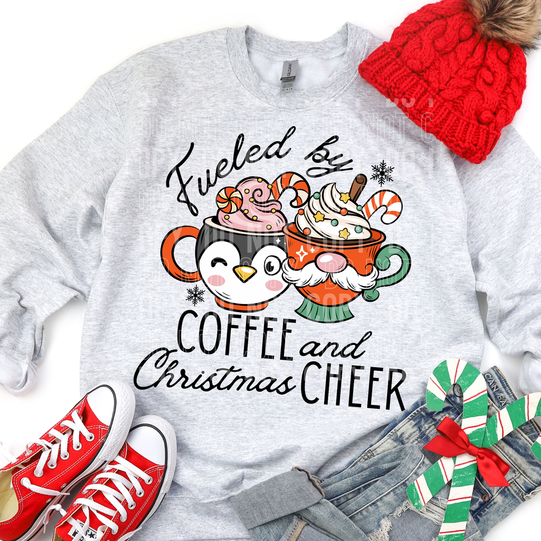 Fueled By Coffee And Christmas Cheer DTF Print