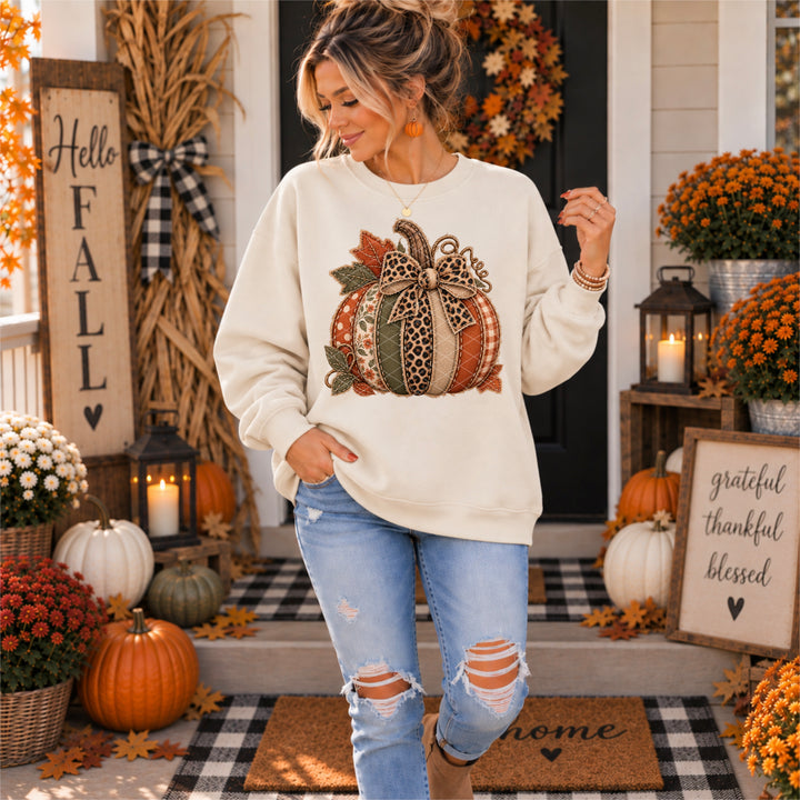Fabric Pumpkin DTF Print