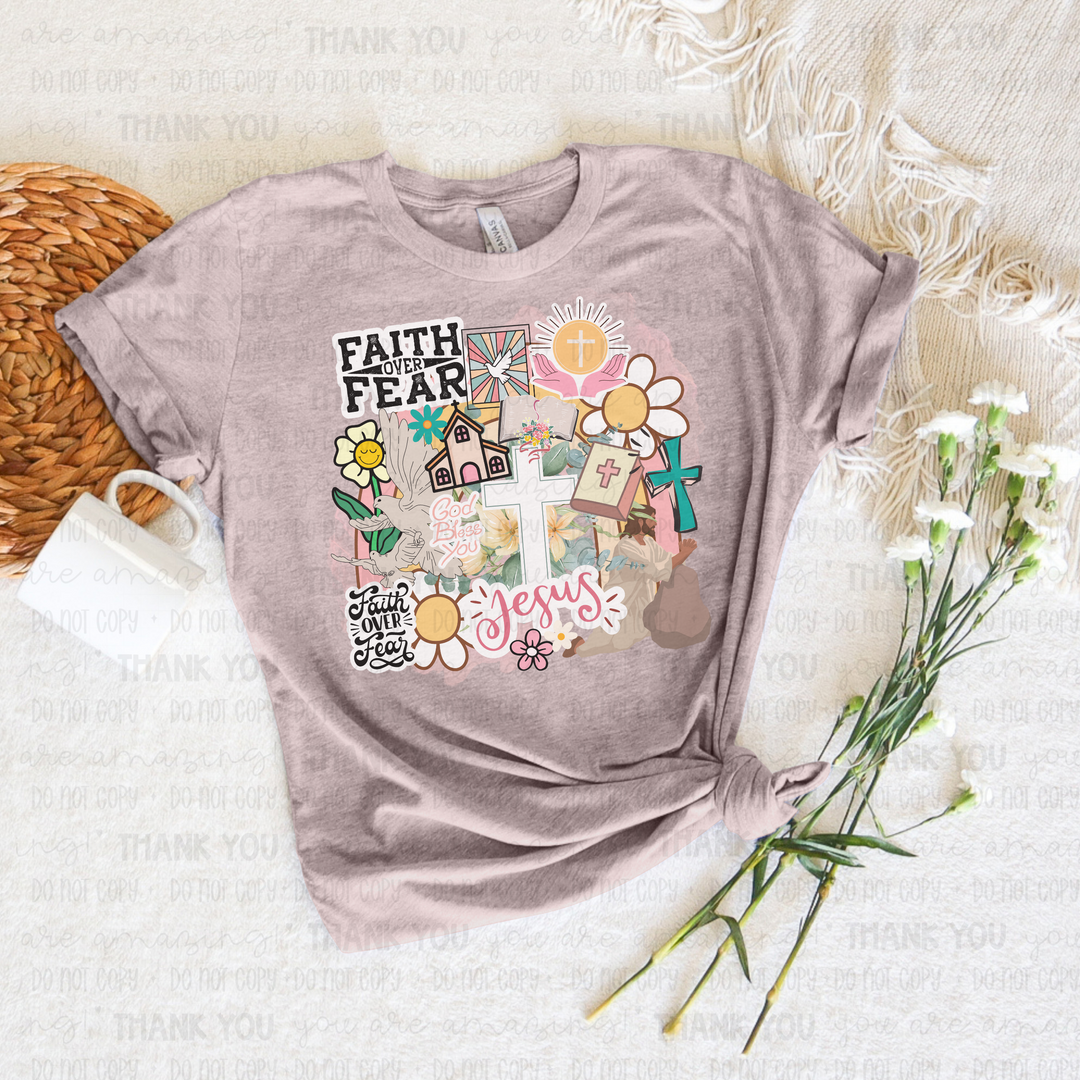 Faith Over Fear Collage DTF Print