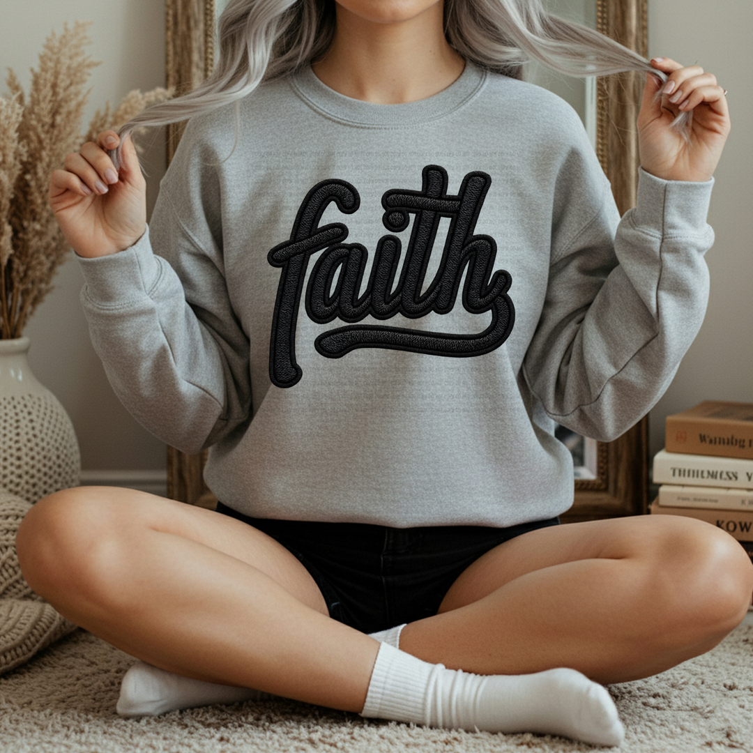 Faith Faux Embroidery DTF Print