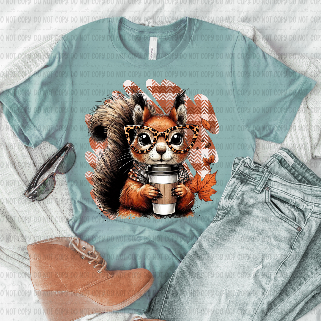 Fall Squirrel DTF Print