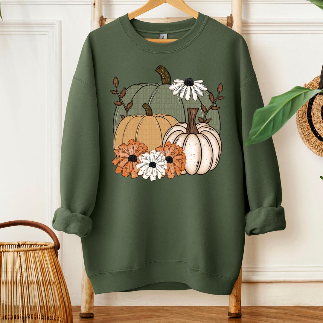 Fall Pumpkin Floral DTF Print