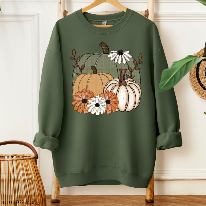 Fall Pumpkin Floral DTF Print