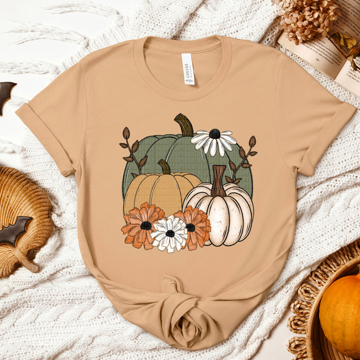 Fall Pumpkin Floral DTF Print