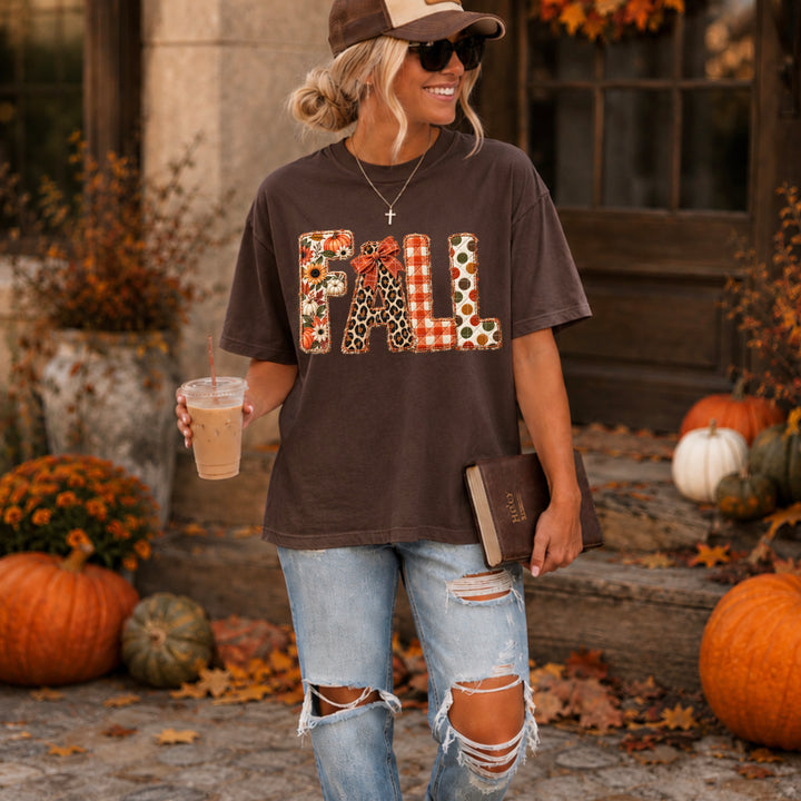 Fall Quilt Embroider DTF Print
