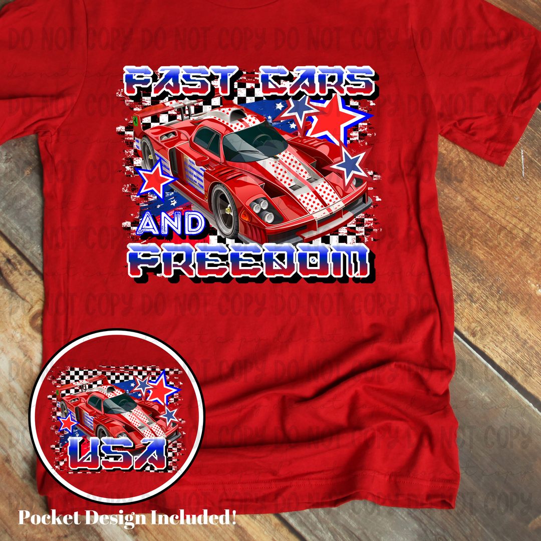 Fast Cars and Freedom Set DTF Print