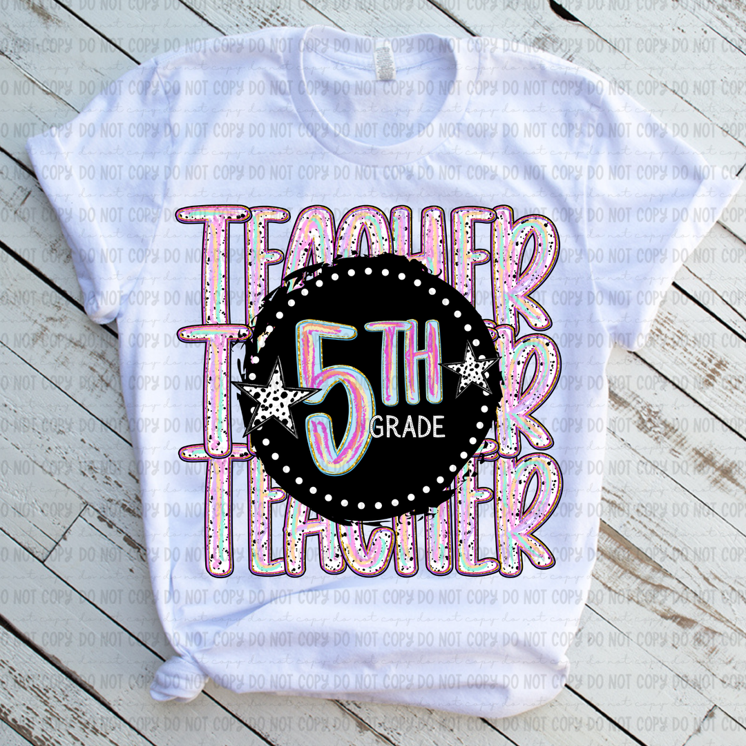 Color Dotted School Occupations DTF Print