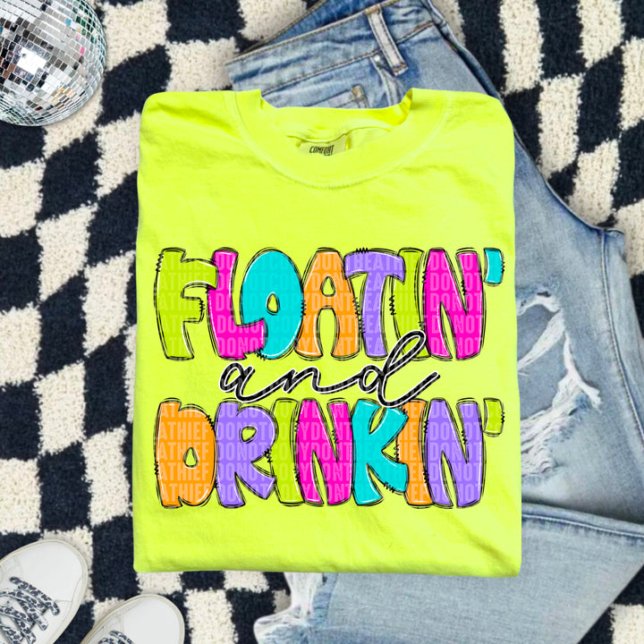 Floatin Drinkin DTF Print