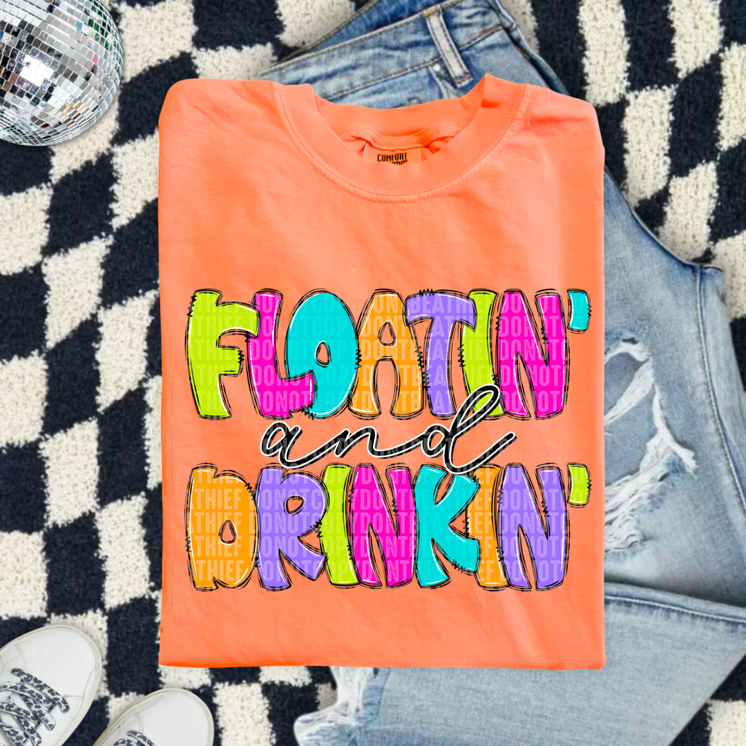 Floatin Drinkin DTF Print
