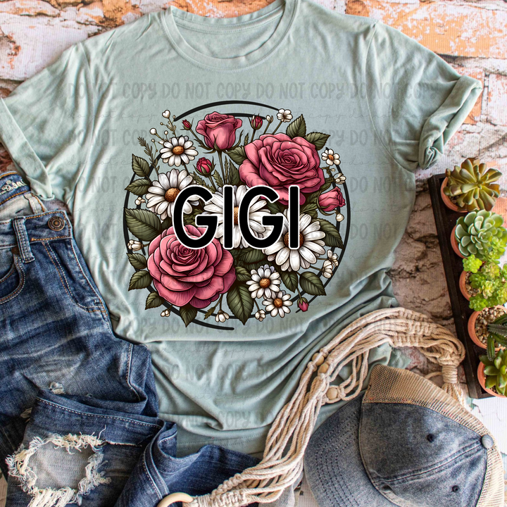 Floral Circle Names DTF Print