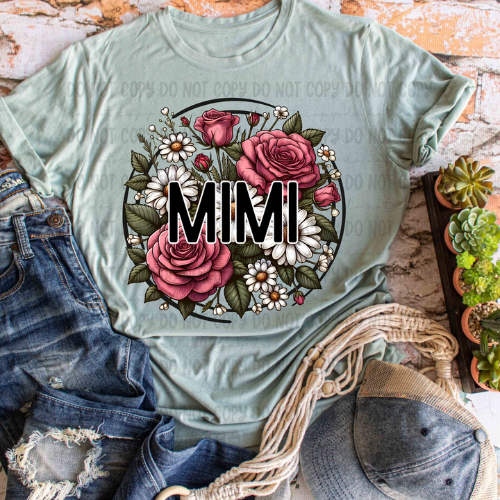 Floral Circle Names DTF Print