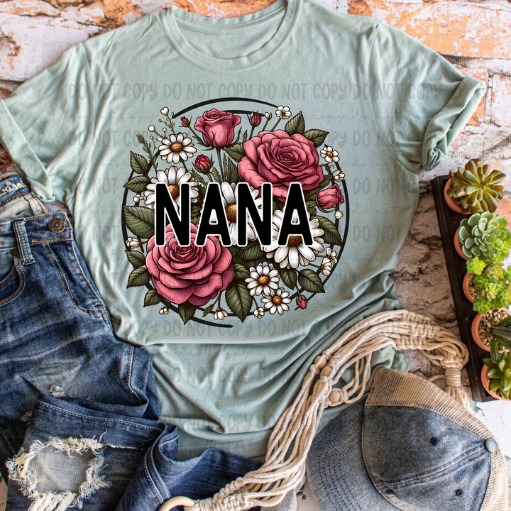 Floral Circle Names DTF Print