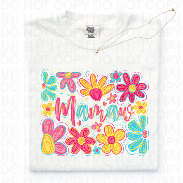 Floral Mamaw DTF Print