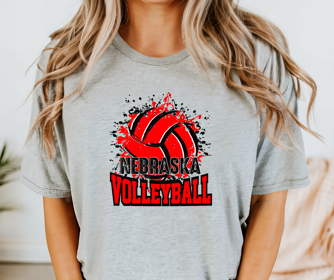 Nebraska Splatter Volleyball DTF Print