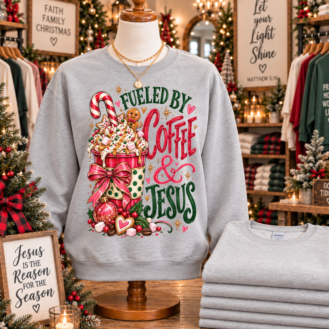 Fueled By Coffee And Jesus DTF Print
