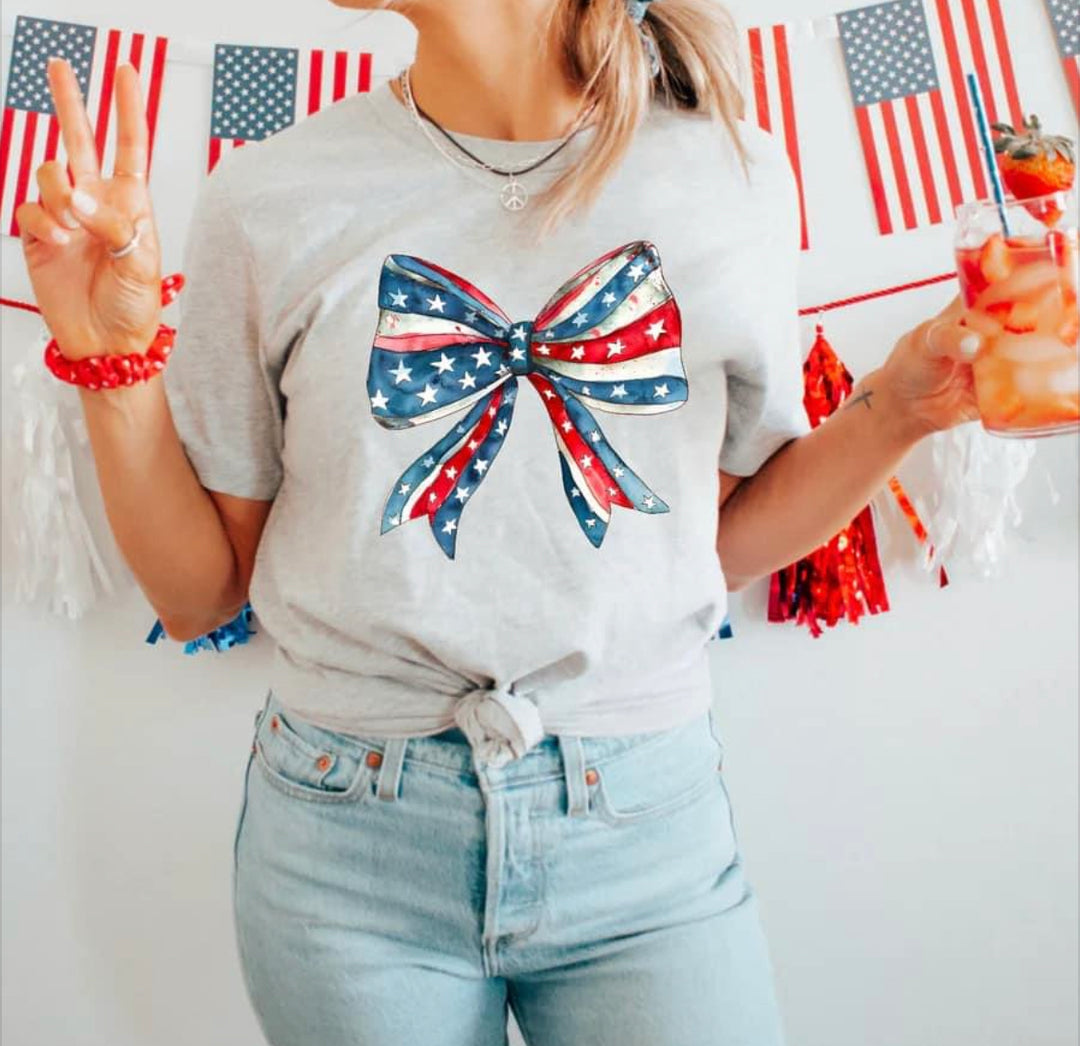 Patriotic Bow DTF Print