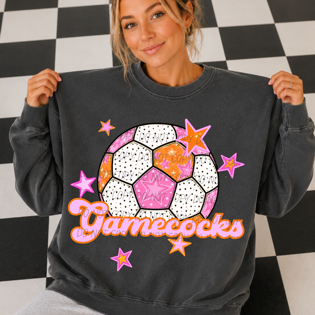 Pink Soccer DTF Print