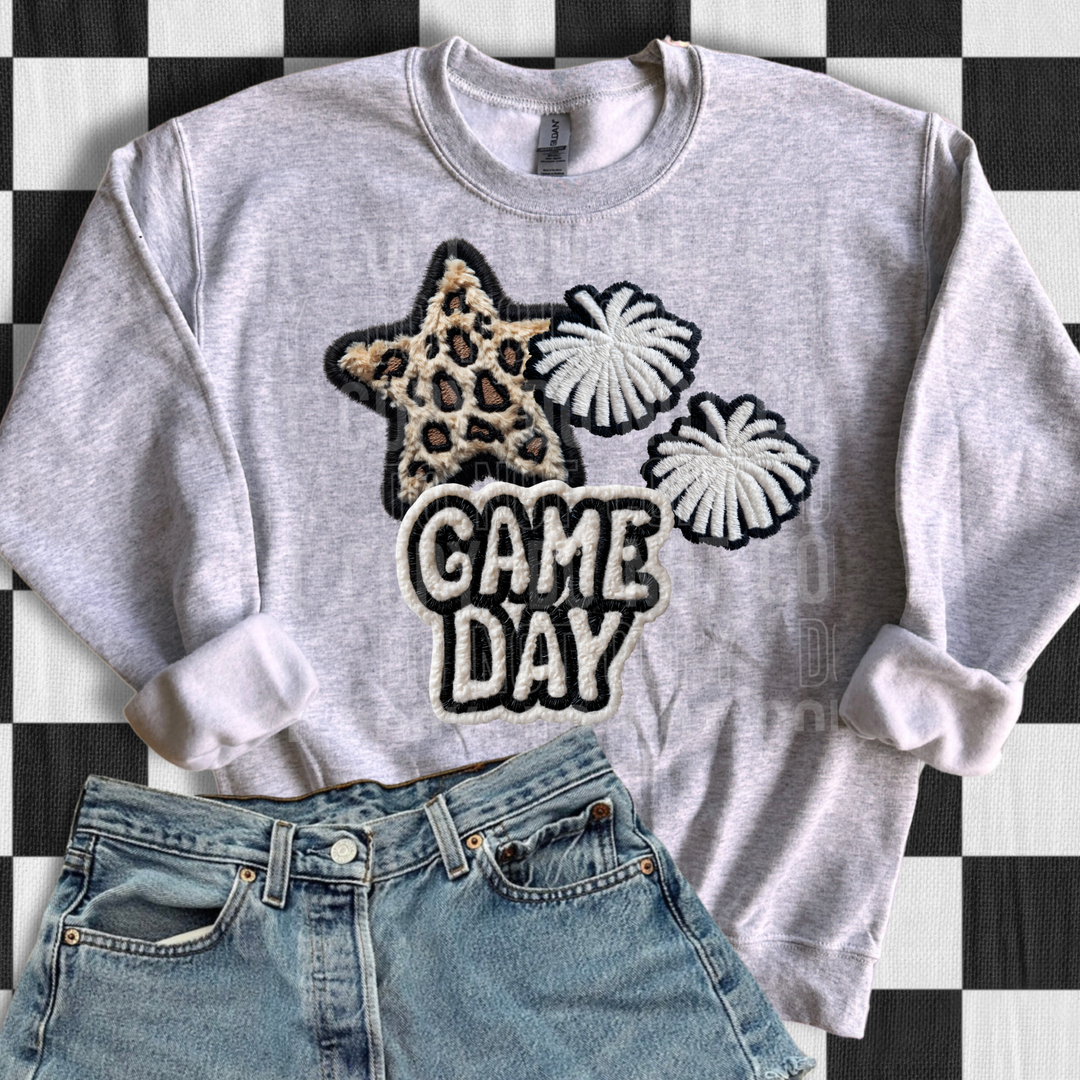 Faux Yarn Game Day Cheer Poms DTF Print