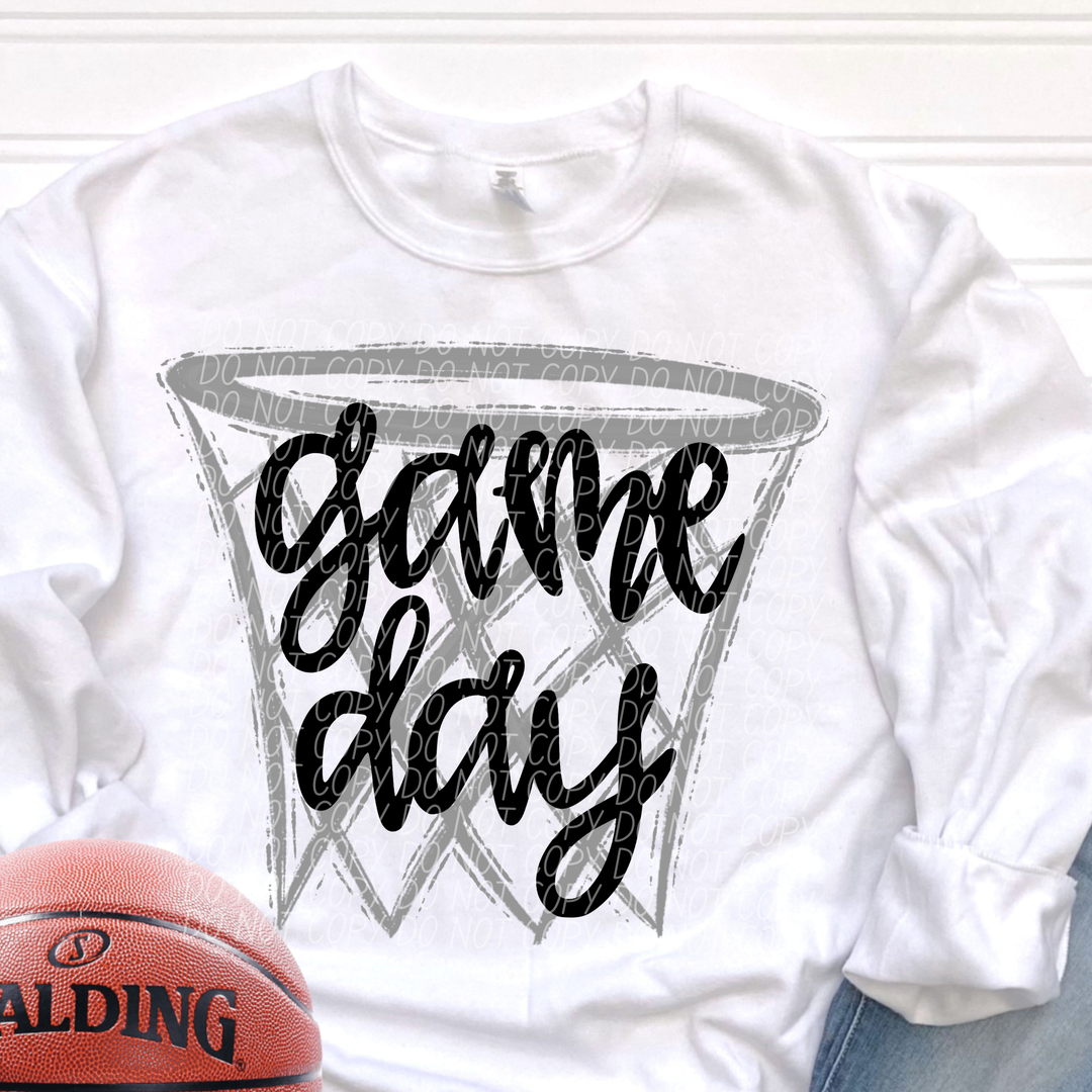 Game Day Net Black DTF Print