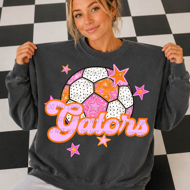 Pink Soccer DTF Print