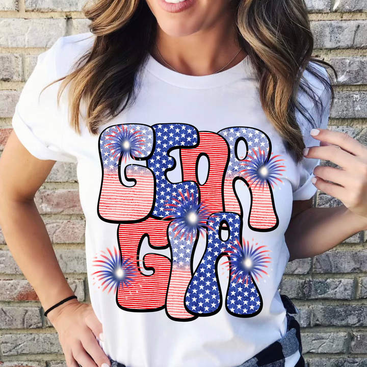 Patriotic Stars and Stripes States DTF Print