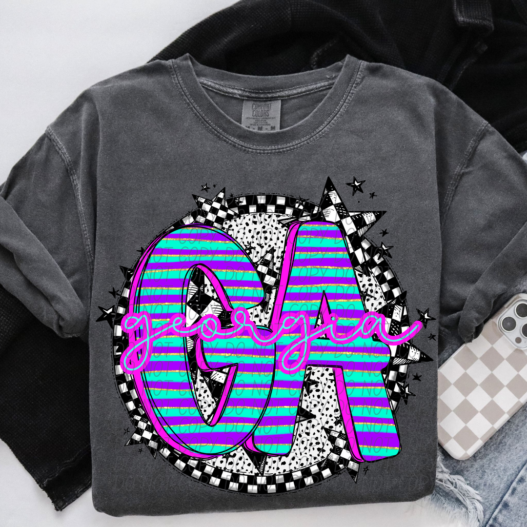 Striped Spring States DTF Print