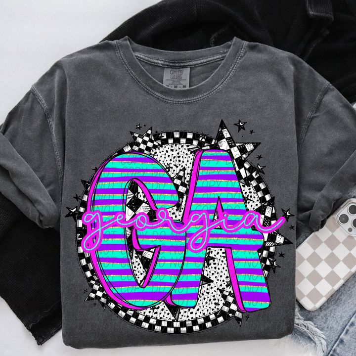 Striped Spring States DTF Print