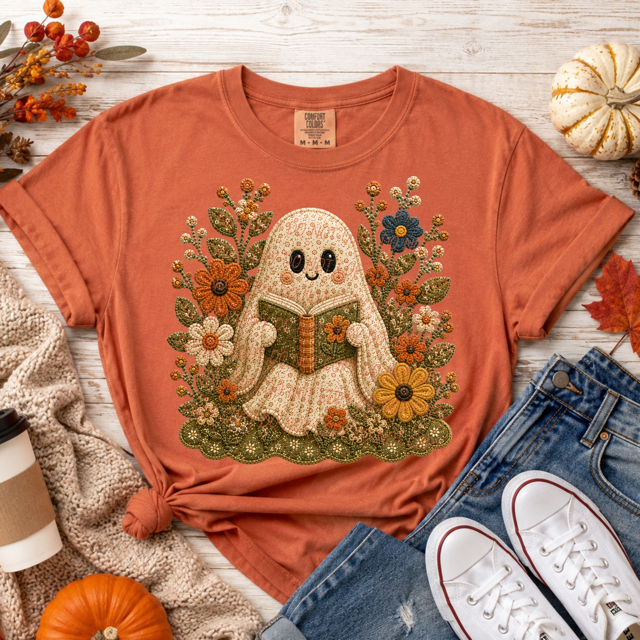 Vintage Ghost Book DTF Print