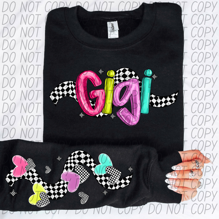 Bright Checkered Names FRONT DTF Print