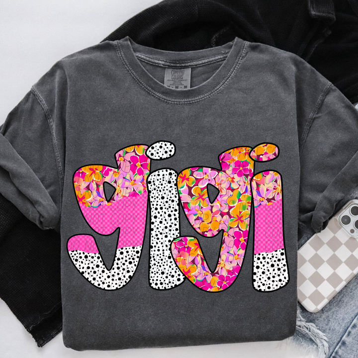 Happy Flowers Names DTF Print