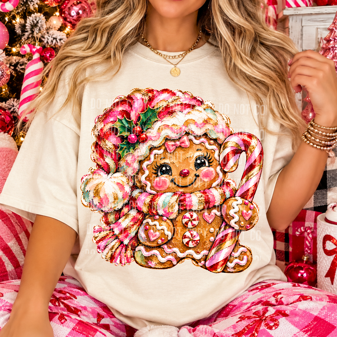 Gingerbread Faux Painted Colorful DTF Print