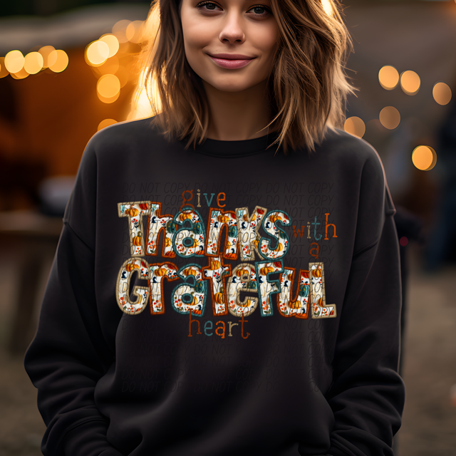 Give Thanks With A Grateful Heart DTF Print