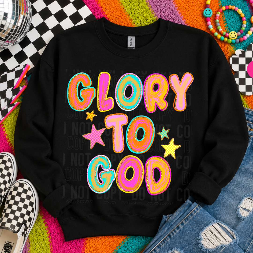 Glory To God Colorful DTF Print