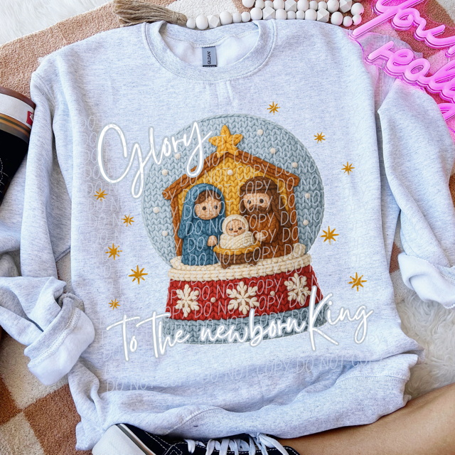 Glory To The Newborn King DTF Print