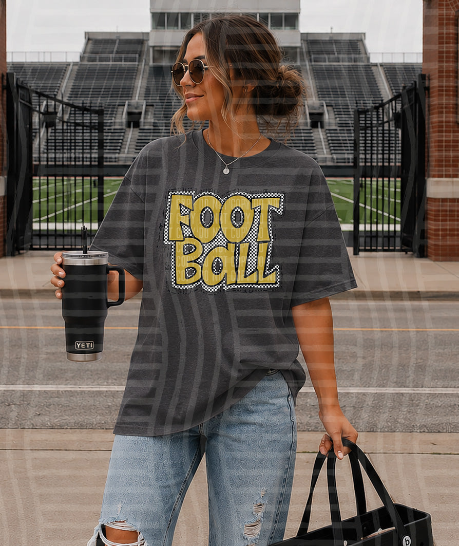 Preppy Checker Football DTF Print