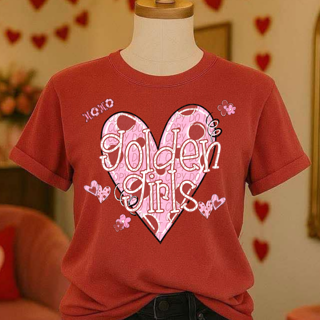 Valentine's Mascot Pink and Red DTF Print